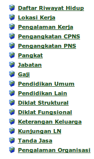 Sistem Informasi Kepegawaian Menu PNS Sistem Informasi Kepegawaian Menu PNS