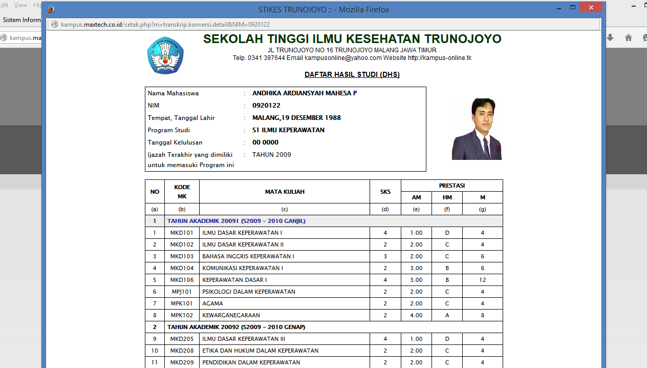 Sistem Informasi Akademik Kampus / Universitas Berbasis Website