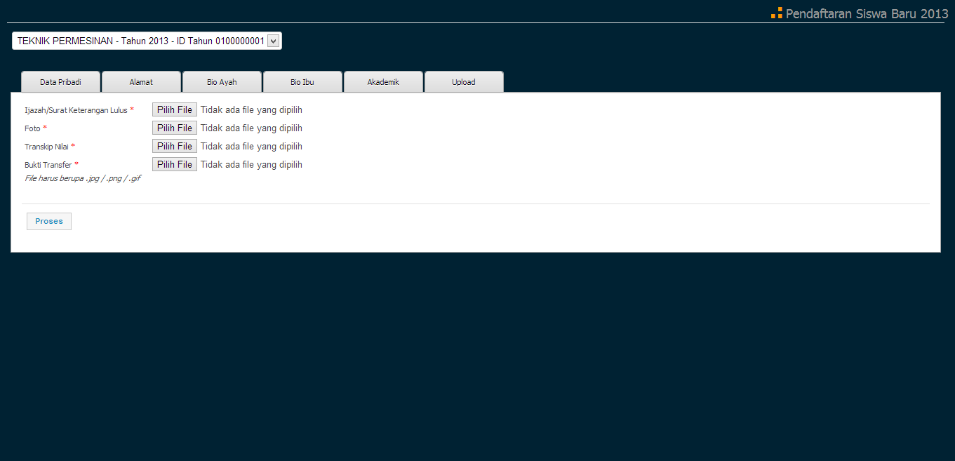 PSB Online Form Pendaftaran di Tab Upload PSB Online Form Pendaftaran di Tab Upload